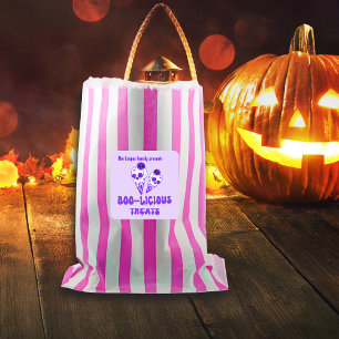 Boo-licious Halloween Treats Labels Custom Name
