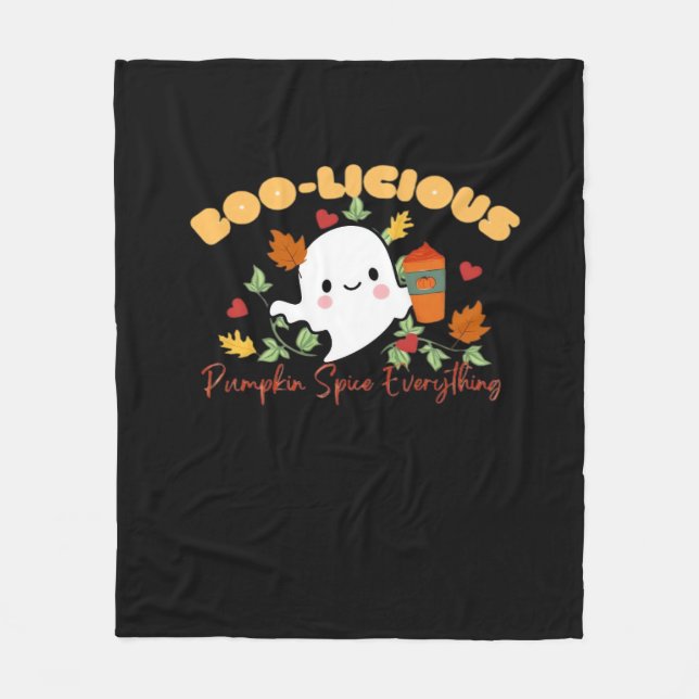 Boo-Licious Pumpkin Spice Everything Essential Fleece Blanket (Front)