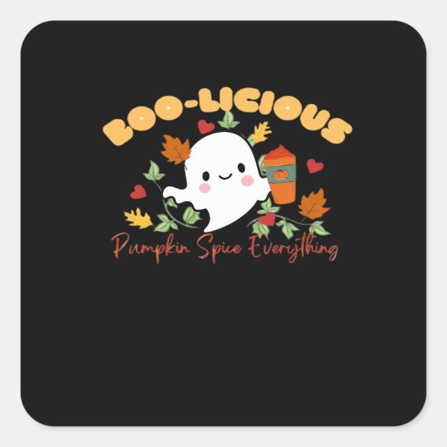 Boo-Licious Pumpkin Spice Everything Essential Square Sticker (Front)