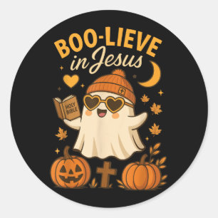 Boo-Lieve in Jesus Classic Round Sticker