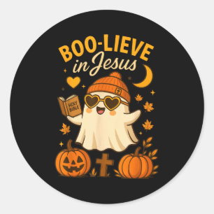 Boo-lieve In Jesus Classic Round Sticker