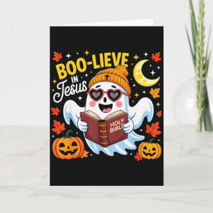 Boo-lieve In Jesus Ghost Christian Halloween Funny Card
