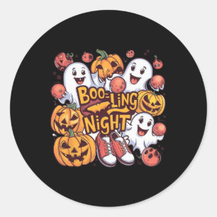 Boo-ling Night -funny Halloween Graphic Spooky And Classic Round Sticker