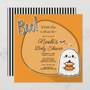 BOO! Little Ghost Halloween Baby Shower Invitation