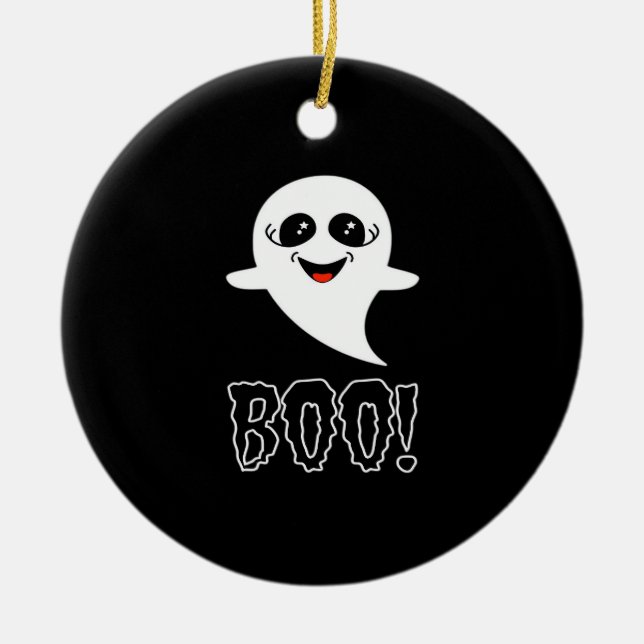 Boo! Little Halloween By Lucas Ceramic Ornament (Front)