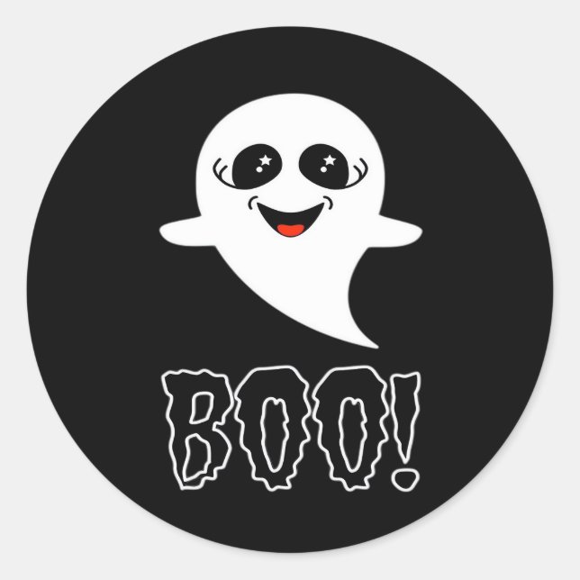 Boo! Little Halloween By Lucas Classic Round Sticker (Front)