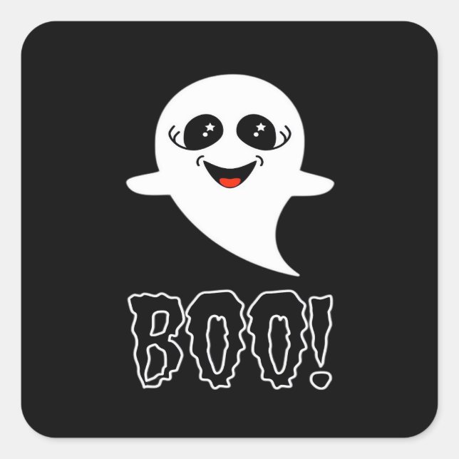 Boo! Little Halloween By Lucas Square Sticker (Front)