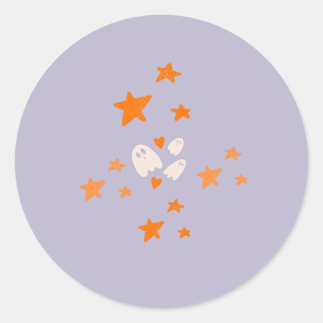 Boo & little stars classic round sticker (Front)