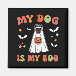 Boo Long-Haired German Shepherd Dog Halloween Magnet