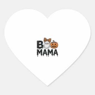 Boo Mama Halloween Ghost Pumpkin Mum Shirt Design_ Heart Sticker