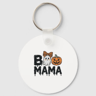 Boo Mama Halloween Ghost Pumpkin Mum Shirt Design_ Key Ring