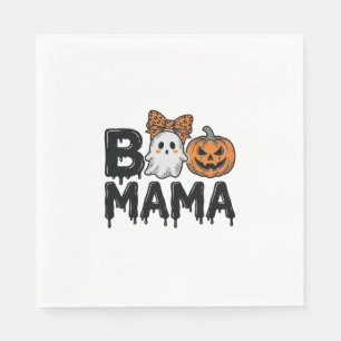 Boo Mama Halloween Ghost Pumpkin Mum Shirt Design_ Napkin