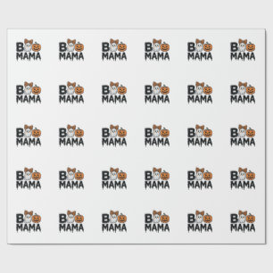 Boo Mama Halloween Ghost Pumpkin Mum Shirt Design_ Wrapping Paper