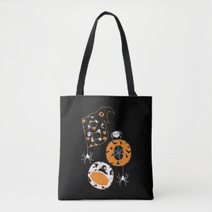 Boo Mask Spider Witch Pumpkin Pattern Tote Bag