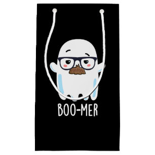 Boo-mer Funny Middle Aged Ghost Pun Dark BG Small Gift Bag