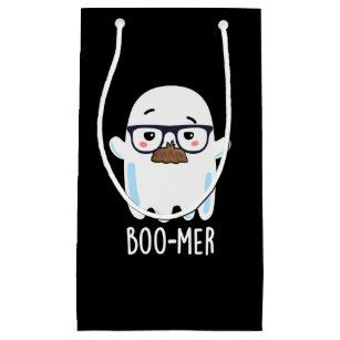 Boo-mer Funny Middle Aged Ghost Pun Dark BG Small Gift Bag