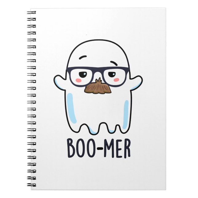 Boo-mer Funny Middle Aged Ghost Pun  Notebook (Front)