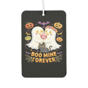 Boo Mine Forever Cute Ghosts Black Cat Love Hallow Car Air Freshener