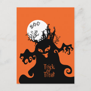 Boo Monster Trick Or Treat from Spooky House Postcard