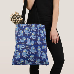 Boo Octopus Blue Kids Clothing & Décor Tote Bag