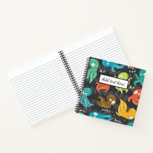 Boo Octopus Cute Multicolor Kids Clothing & Décor Notebook