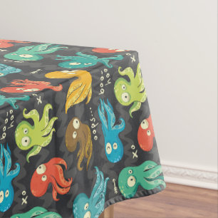 Boo Octopus Cute Multicolor Kids Clothing & Décor Tablecloth