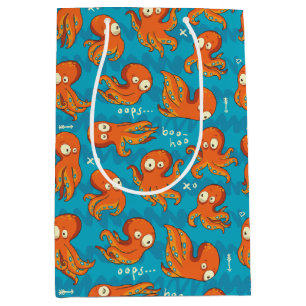 Boo Octopus Cute Orange Kids Clothing & Décor Medium Gift Bag