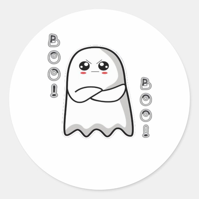 Boo Of Disapproval Classic Retro Classic Round Sticker (Front)