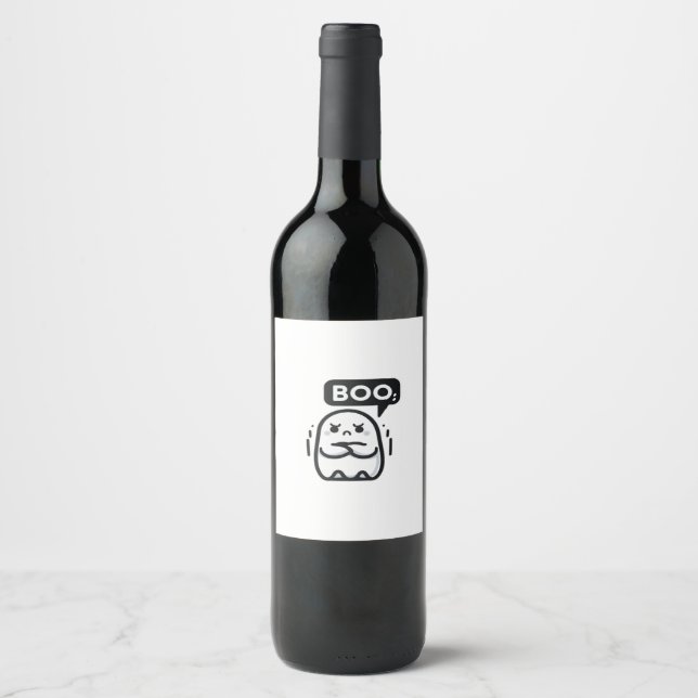 Boo Of Disapproval Funny Quote Wine Label (Front)