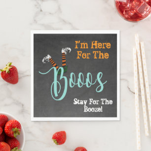 Boo On Boos and Booze Halloween Cocktail Party Napkin