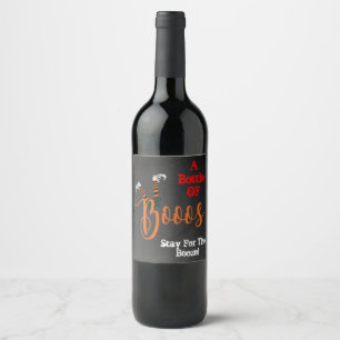 Boo On Booze & Boo Party  Wine Label
