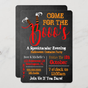 Boo On Halloween Booze And Boo's Cocktail Party Invitation