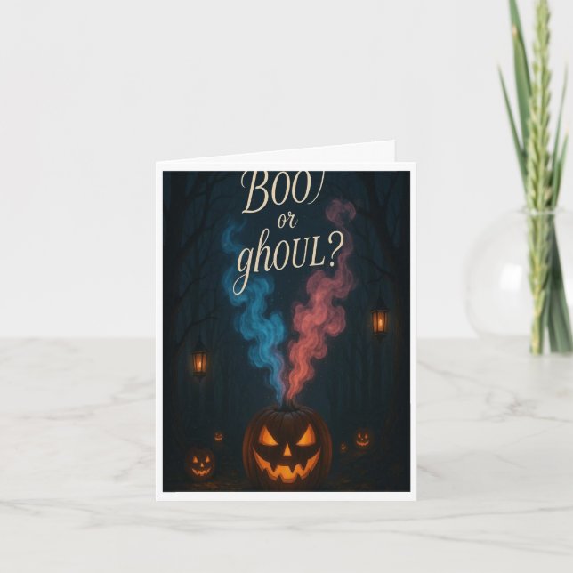 Boo or Ghoul Halloween Gender Reveal Invitation (Front)