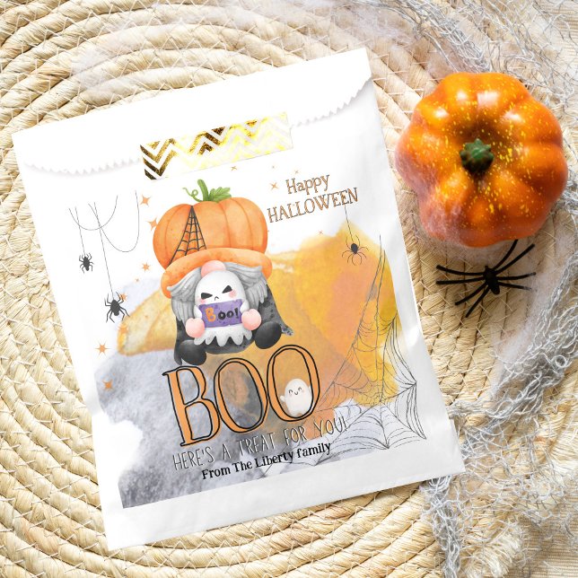 BOO orange gnome kids halloween trick or treat Favour Bag (Creator Uploaded)