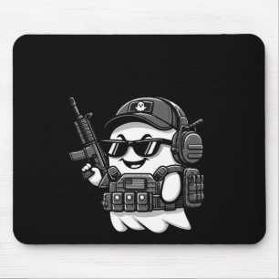 Boo Pew Tactical Ghost Costume Gun Lover Halloween Mouse Pad
