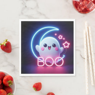 BOO Pink Halloween Ghost Napkin