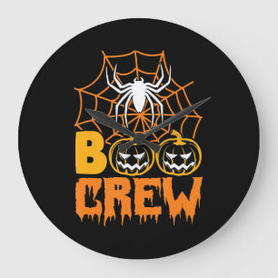 Boo Pumpkin Halloween Spider Nurse Halloween Party Large Clock