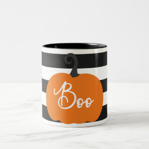 "Boo" Pumpkin Halloween Two-Tone Coffee Mug