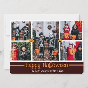 Boo pumpkin jack-o-lantern Halloween Photo Collage Holiday Card