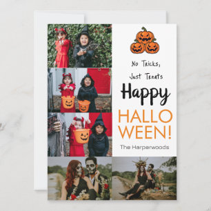 Boo pumpkin jack-o-lantern Halloween Photo Collage Holiday Card