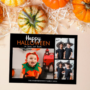 Boo pumpkin jack-o-lantern Halloween Photo Collage Holiday Card