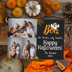 Boo pumpkin jack-o-lantern Halloween Photo Collage Holiday Card