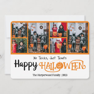 Boo pumpkin jack-o-lantern Halloween Photo Collage Holiday Card