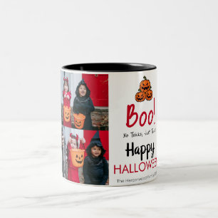 Boo pumpkin jack-o-lantern happy Halloween 2 Photo Two-Tone Coffee Mug