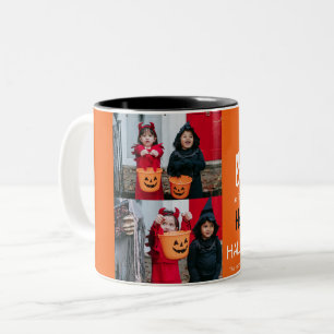 Boo pumpkin jack-o-lantern happy Halloween 2 Photo Two-Tone Coffee Mug