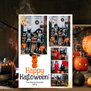 Boo pumpkin jack-o-lantern happy Halloween 5 Photo Holiday Card