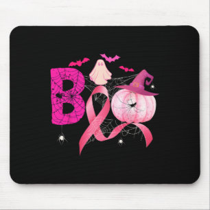 Boo Pumpkin Witch Pink Ribbon Breast Cancer Hallow Mouse Pad