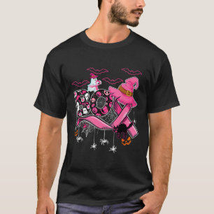 Boo Pumpkin Witch Pink Ribbon Breast Cancer Hallow T-Shirt