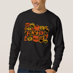 Boo Pumpkins Fall Vibes  Jack O Lantern Halloween Sweatshirt