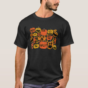 Boo Pumpkins Fall Vibes  Jack O Lantern Halloween T-Shirt